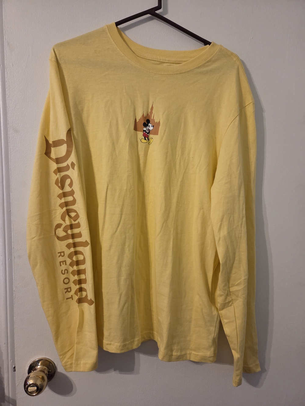 Disneyland Mickeymouse Yellow Long-Sleeve Graphic Shirt